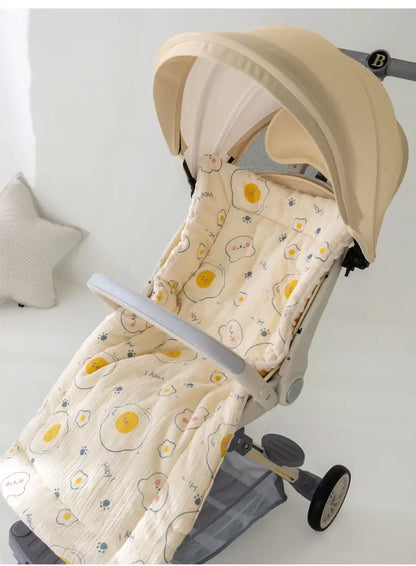 Cartoon Bear Baby Stroller Seat Cushion Cotton Soft Newborn Car Seat Pad Infant Pushchair Mattress Mat Kid Pram Accessories