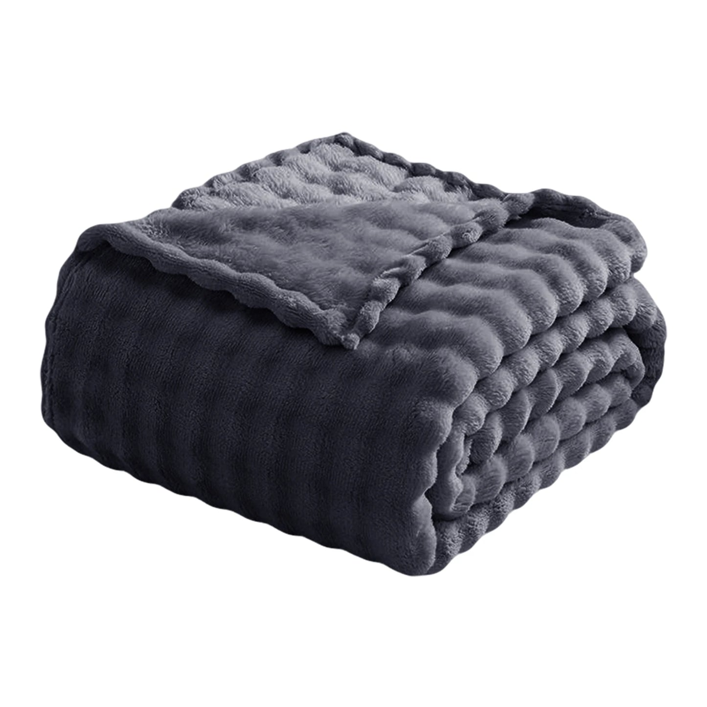 3D Fleece Bubble Blanket for Couch - GentleSoft Grey Throw Blanket for Sofa Bed Room Decor - Luxury Soft Cozy Gifts for Women, Lightweight, All Seasons