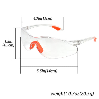 12PCS Lab Work Safety Eye Protective Glasses PC Material Anti Impact Wind Dust Proof Goggles Safety Riding Clear Glasses