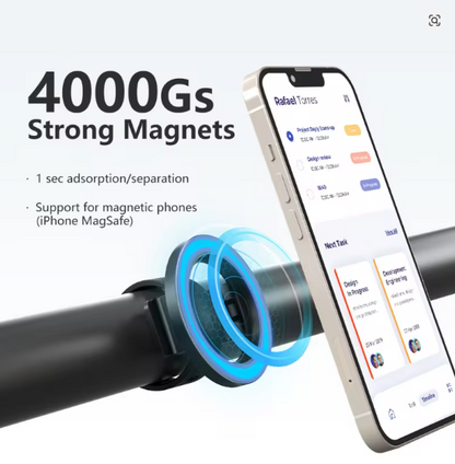 Magnetic Phone Holder for Stroller, Shopping Cart & Golf Push Cart | Handlebar Phone Mount for MagSafe | Strap with Strong Magnet for Mag Safe | Stroller Accessories for Uppababy, Nuna, Bugaboo