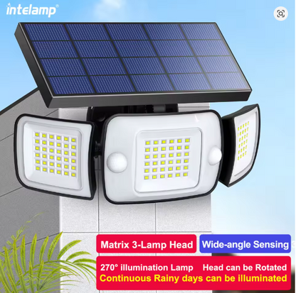 LED Security Lights Motion Sensor Outdoor Lights, 3 Head Dusk to Dawn, Daylight Flood Lights Outdoor Motion Sensor, IP65 Waterproof, Motion Light for Outside, Garage, Yard, Porch