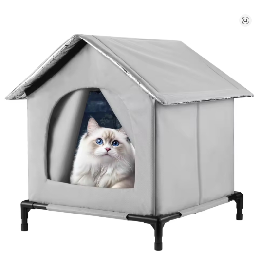 Heated Cat House for Indoor Cats in Winter, Waterproof, Fully Insulated Shelter for Stray and Feral Cats, Great for Cat Houses for Outdoor Cat and Cat Beds for Indoor Cats