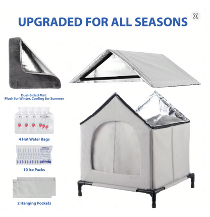 Heated Cat House for Indoor Cats in Winter, Waterproof, Fully Insulated Shelter for Stray and Feral Cats, Great for Cat Houses for Outdoor Cat and Cat Beds for Indoor Cats