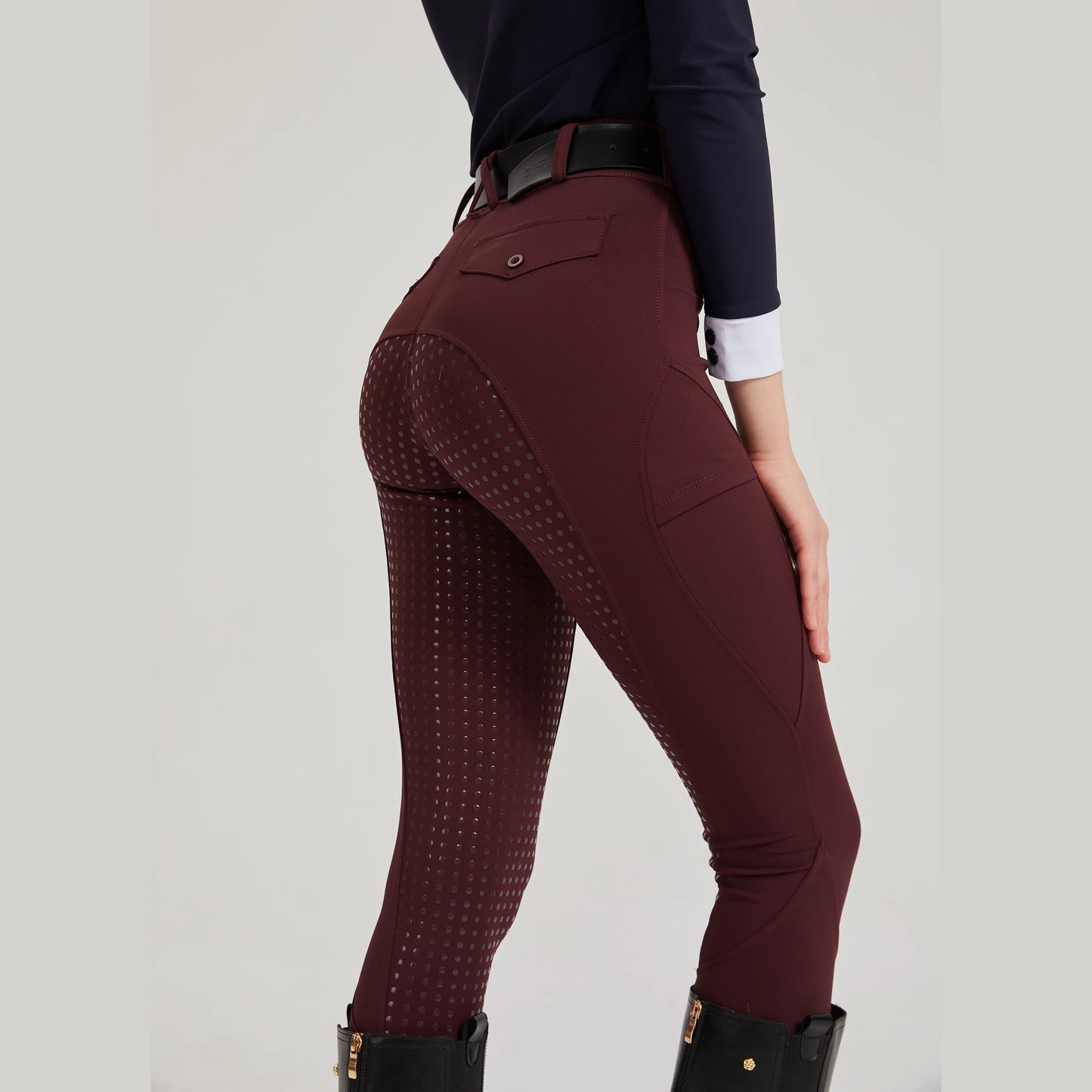 Professional equestrian pants full silicone quick-dry elastic tight equestrian sports pants anti-slip riding pants thick wear-re