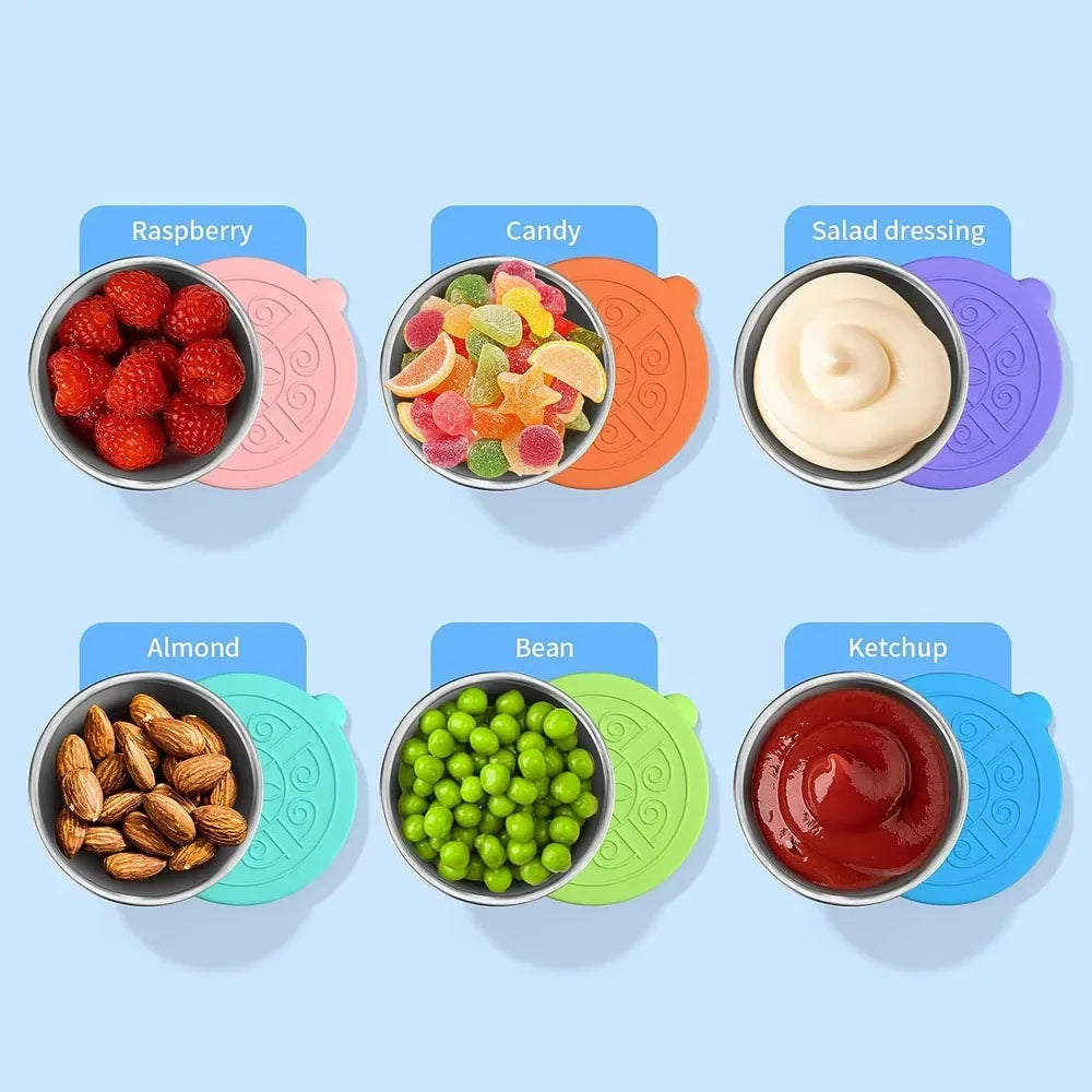 12pc 304 Stainless Steel Food Containers with Leakproof Lids - Dishwasher Safe Salad Dressing Cups for Meal Prep, Bento & Picnic