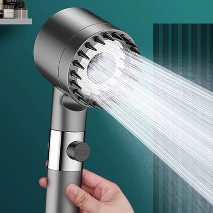 Filtered Shower Head with Handheld, High Pressurized Filter Shower Head 3-mode Adjustable Spray with Massage Brush Rain Faucet Bathroom Accessories