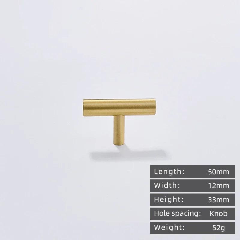 Cabinet Handles Brushed Brass Kitchen Knobs European style minimalist solid brass cabinet DIY pull handle classical luxury drawer gold knob cabinet door long handle