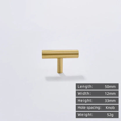 Cabinet Handles Brushed Brass Kitchen Knobs European style minimalist solid brass cabinet DIY pull handle classical luxury drawer gold knob cabinet door long handle
