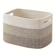 Storage Basket for Shelves, Closet Cube Storage Bins Baskets for Clothes Blanket Towels, Baby Nursery, Toy Baskets Box, Woven Rope Basket