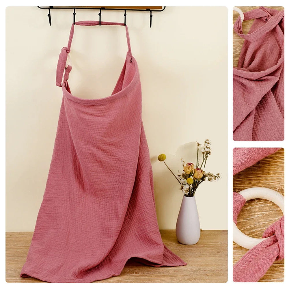Baby Breastfeeding Cover Cotton Baby Feeding Nursing Cover Adjustable Privacy Breastfeeding Apron Soft Gauze Stroller Blankets