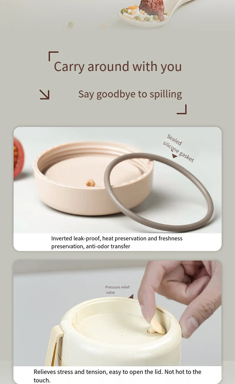 304 Stainless Steel USB Constant Temperature Breakfast Cup Plugable Soup Cup Long-lasting Insulation for Students Only