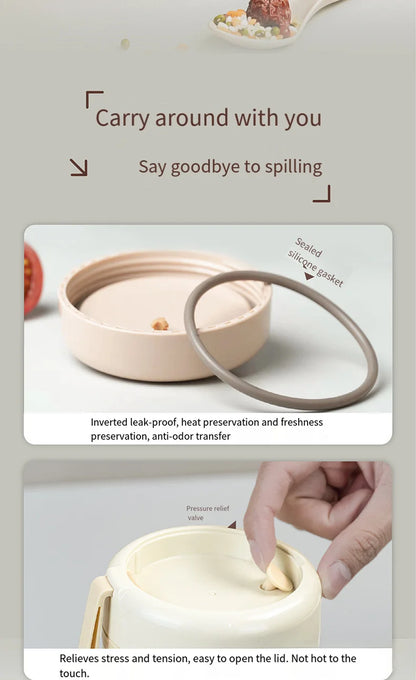 304 Stainless Steel USB Constant Temperature Breakfast Cup Plugable Soup Cup Long-lasting Insulation for Students Only