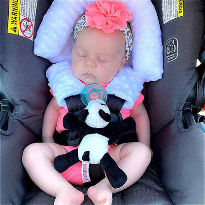 Baby Car Seat Head Support for Newborn, 2 in 1 Infant Car Seat Head Body Support with Strap Pads, Soft Stroller Cushion Pillow Insert