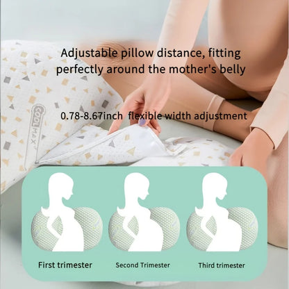 1pc SoftTouch Adjustable Pregnancy Pillow U Shaped Full Body Support Cushion with Removable Cover Portable Back Support for Side
