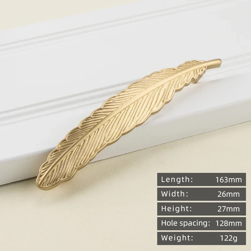 Cabinet Handles Brushed Brass Kitchen Knobs European style minimalist solid brass cabinet DIY pull handle classical luxury drawer gold knob cabinet door long handle