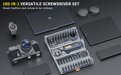 180 in 1 Precision Screwdriver Set Magnetic Drill Bits Professional Hand Repair Tools for iPhone Watch Glasses with Storage Box