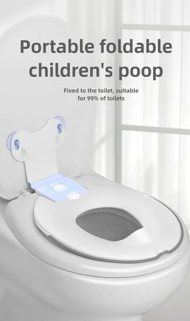 Foldable Toddler Toilet Seat, Portable Toilet Training Seats with Urine Barrier, Universal Family Toilet Seat with Suction Cups