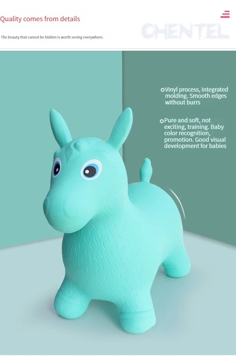 Kids Animal Inflatable Bouncy Horse Hopper Soft Vaulting Horse Bouncer PVC Jumping Leech Ride on Children Baby Play Toys