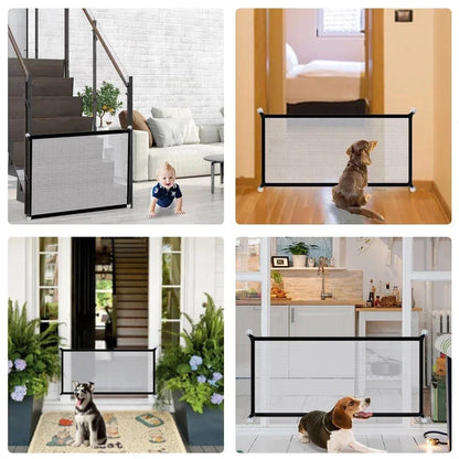 1Set Pet Barrier Fences Mesh Dog Gate Folding Stairs Entrance Separation Guard Portable Breathable Children Safety Playpen