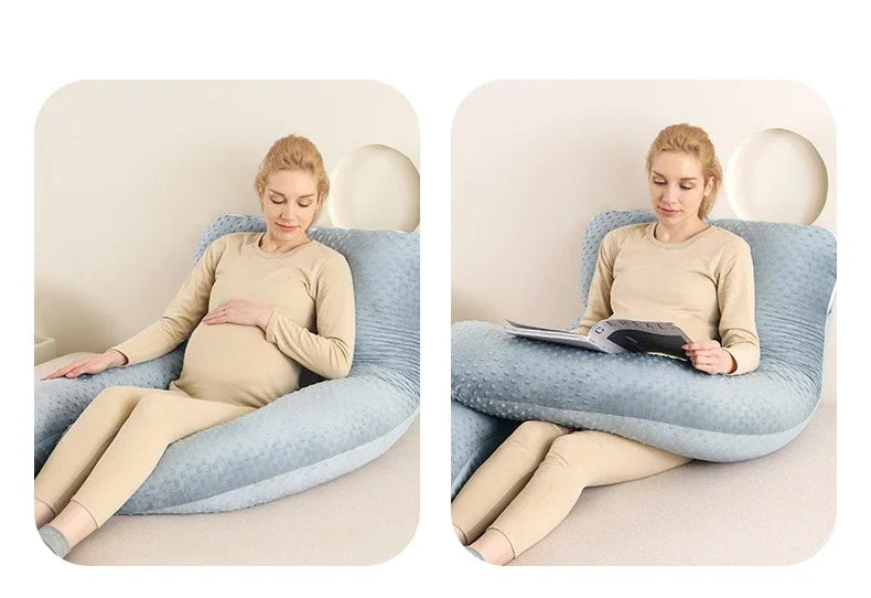 Removable washable pillow soft care pillow side sleep U-shaped pregnant women pillow solid color memory foam waist pillow