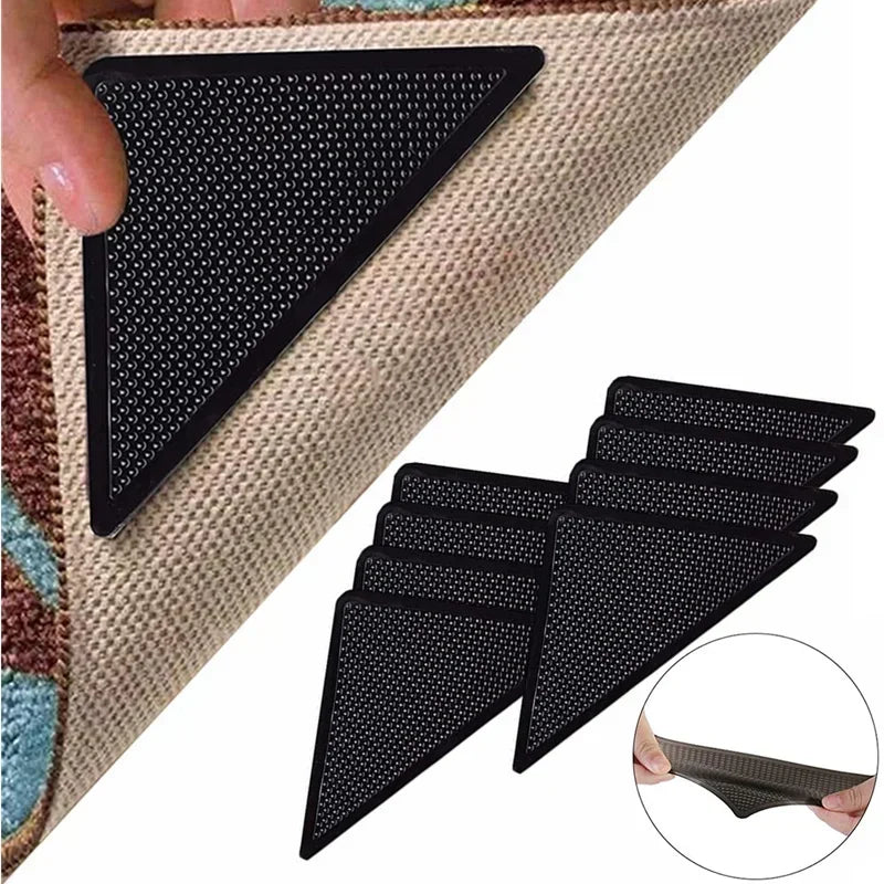 8 Pcs Non-Slip Rug Pad, Extra Thick Carpet Pads for Hard Surfaces, Prevents Sliding and Secures Rugs, Provides Floor Protection with Comfort Cushioning