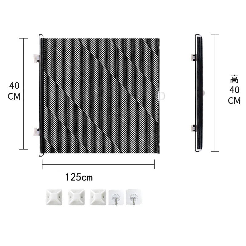 Durable Guard Retractable Fence Gate Barrier Folding Pet Safety Enclosure Universal Black Baby Safe Guard Door Home