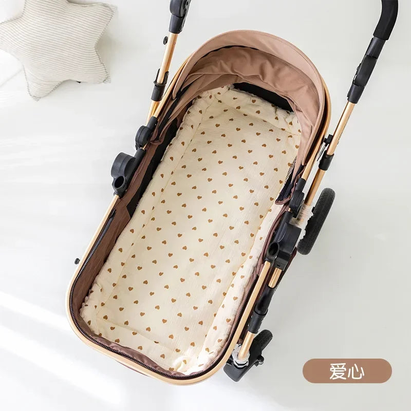 Cartoon Bear Baby Stroller Seat Cushion Cotton Soft Newborn Car Seat Pad Infant Pushchair Mattress Mat Kid Pram Accessories