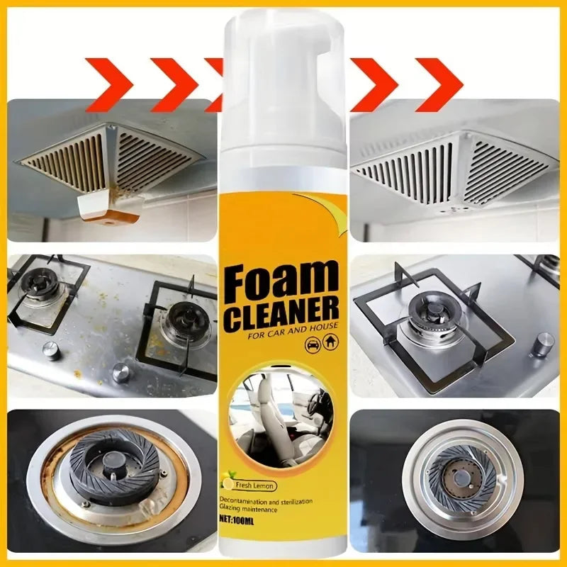 Multi-function Foam Cleaning Spray,suitable for Car Interior, Plastic Dashboard, Steering Wheel, Decontamination, Seat Cleaning
