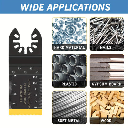 Multitool Blades Oscillating Tool Blade, Universal Titanium Oscillating Saw Blades for Metal Nails, Wood and Plastic, Multi Tool Blades Kits Fit Dewalt Milwaukee Ryobi Rockwell Fein