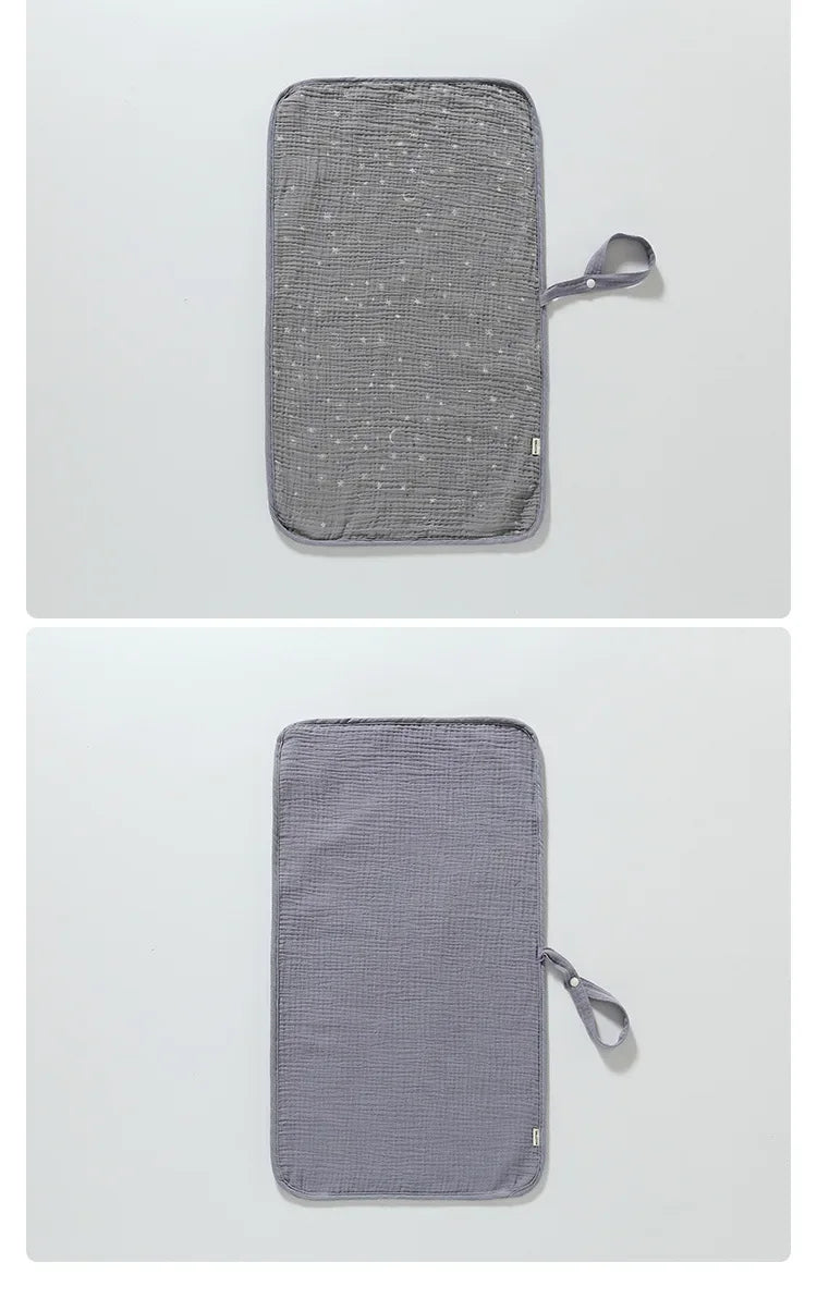 Portable and reusable pure cotton baby diaper pad for outdoor use, foldable and soft, dual-purpose mattress cover for newborns