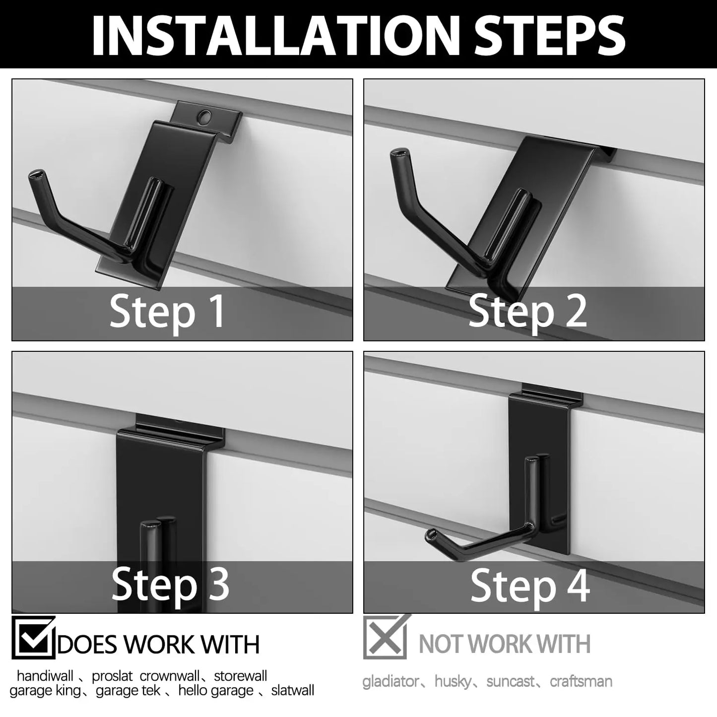 18 Pcs Garage Hooks Heavy Duty - Garage Storage and Organization Ladder Hooks with Non Slip PVC Coating for Hanging Bike，Ladder，Garden Tools，Hose