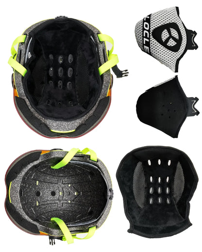 Upgrade Skiing Helmet Men Women Children Ultralight Snowboard Skateboard Motorcycle Snowmobile Ski Helmet Visor Goggles