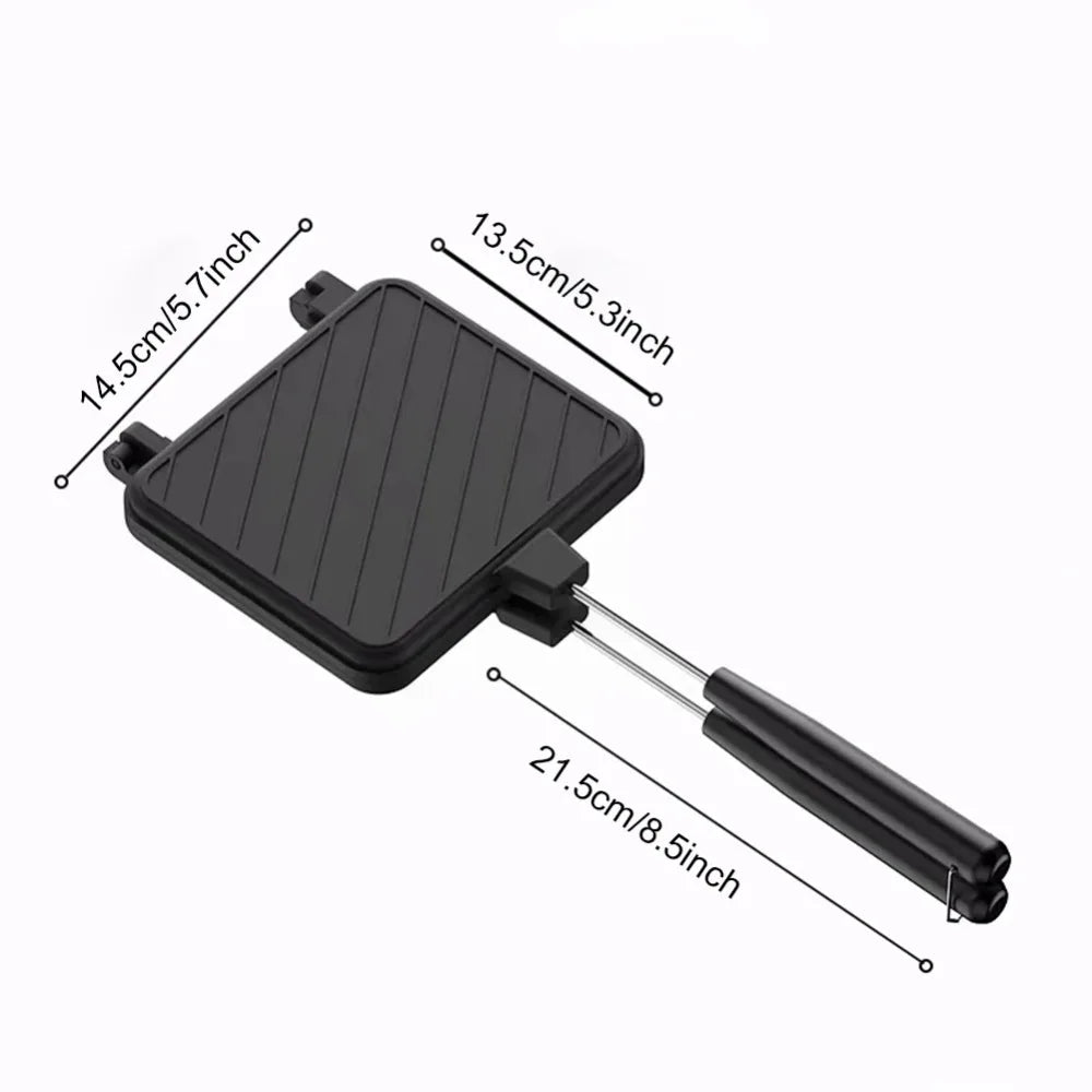 High Temperature Resistant Double Sided Sandwich Baking Pan Multifunctional for Breakfast Pancakes and Omelets Camping BBQ Tools