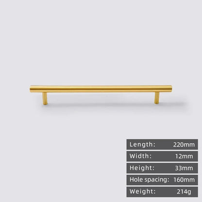 Cabinet Handles Brushed Brass Kitchen Knobs European style minimalist solid brass cabinet DIY pull handle classical luxury drawer gold knob cabinet door long handle