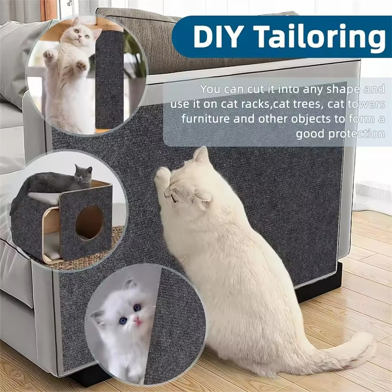 Cat Scratch Mat,Trimmable Self-Adhesive Carpet,DIY Climb Cat Scratcher for Cat Couch Furniture or Wall Protector,Covering Cat Tower,and Replacement Pads