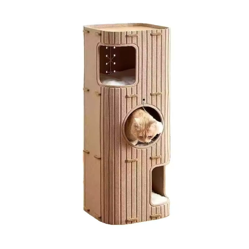 Multi-layer Cat Bed Closed Safety Cat Nest Wear-resistant Felt Cat Climbing Frame Indoor Integrated Pet Toys for All Seasons