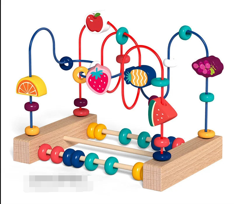 Montessori Baby Toys Wooden Roller Coaster Bead Maze Toddler Early Learning Educational Puzzle Math Toy for Children 1 2 3 Years