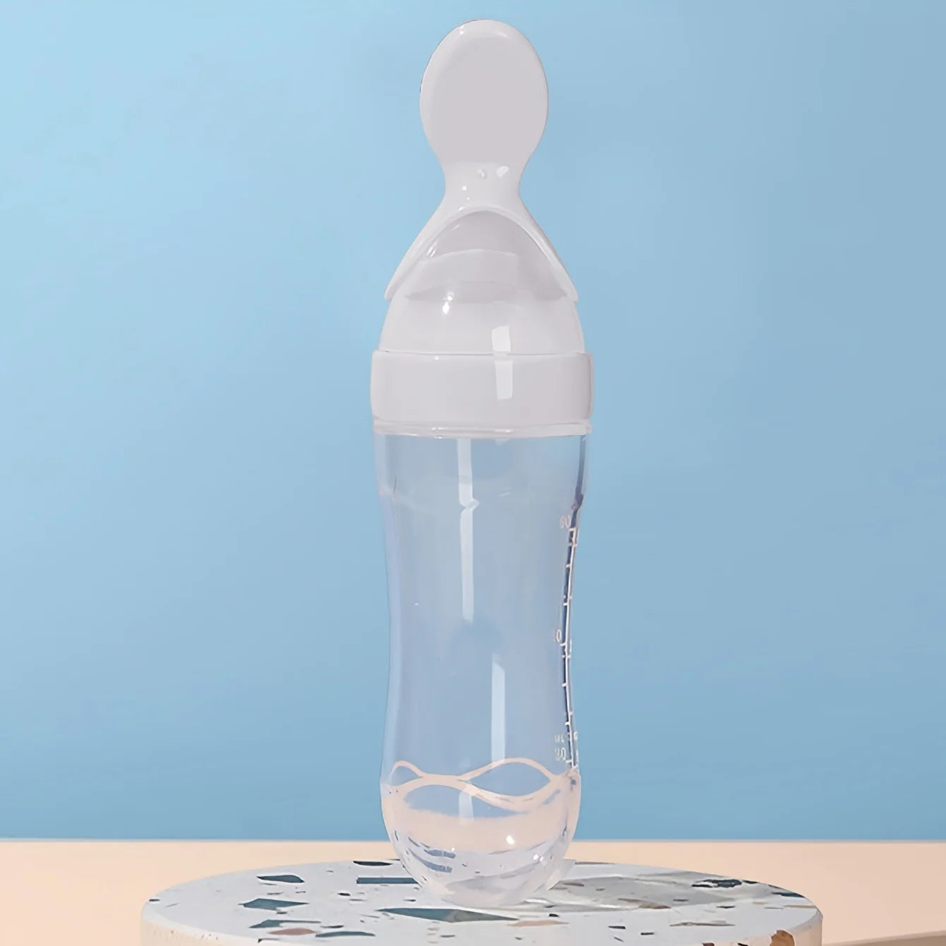 90ml/3oz Baby Silicone Spoon Feeder,Rice Paste Silicone Bottle,Squeeze Food Feeder for Infant-Perfect for Outside and Home