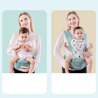 Baby Carrier with Hip Seat, Baby Carrier Newborn to Toddler, 6-in-1 Ways to Carry, All Seasons, Adjustable Baby Holder Carrier for Breastfeeding