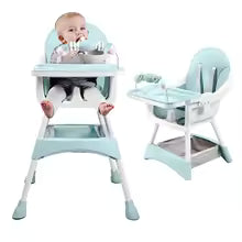 Baby High Chair, Convertible Infant Feeding Chair for Babies & Toddlers Table, Dining Booster Seat with Removable Tray