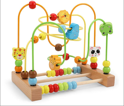 Montessori Baby Toys Wooden Roller Coaster Bead Maze Toddler Early Learning Educational Puzzle Math Toy for Children 1 2 3 Years