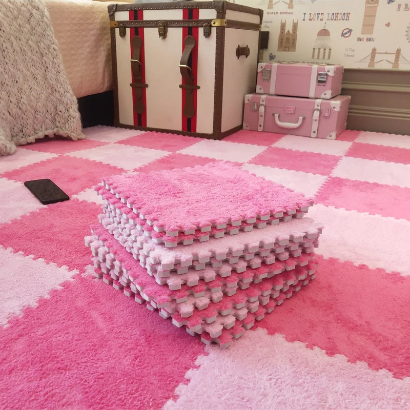 Soft Plush Children's Mat Baby Play Mat Baby Toys Eva Foam Puzzle Carpet In Children's Room Keep Warm Playmat 30*30*1CM