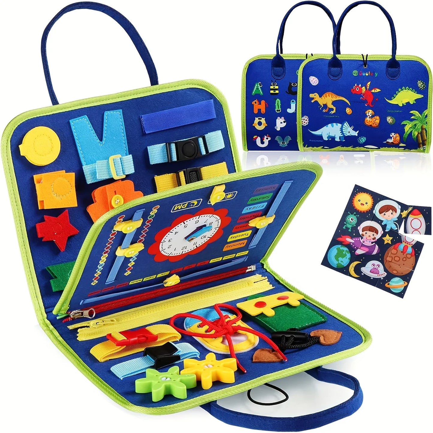 Busy Board & Busy Book for Kids – Sensory & Learning Travel Toy for Airplane & Car, Preschool Learning Toys, Ideal Gifts