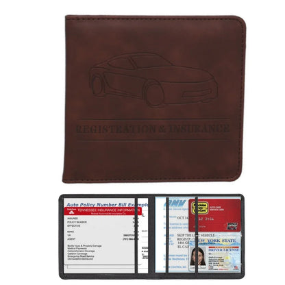 Men's Card Holder, Car Registration Vehicle License Insurance Card Holder Wallet