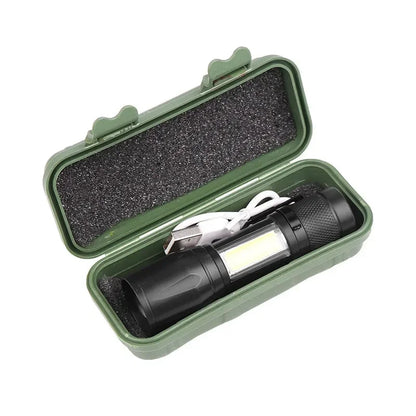 3 PCS Mini LED COB Flashlight Portable Rechargeable Torch with Pen Clip Zoomable Waterproof Light Tactical Lamp Camping Lantern