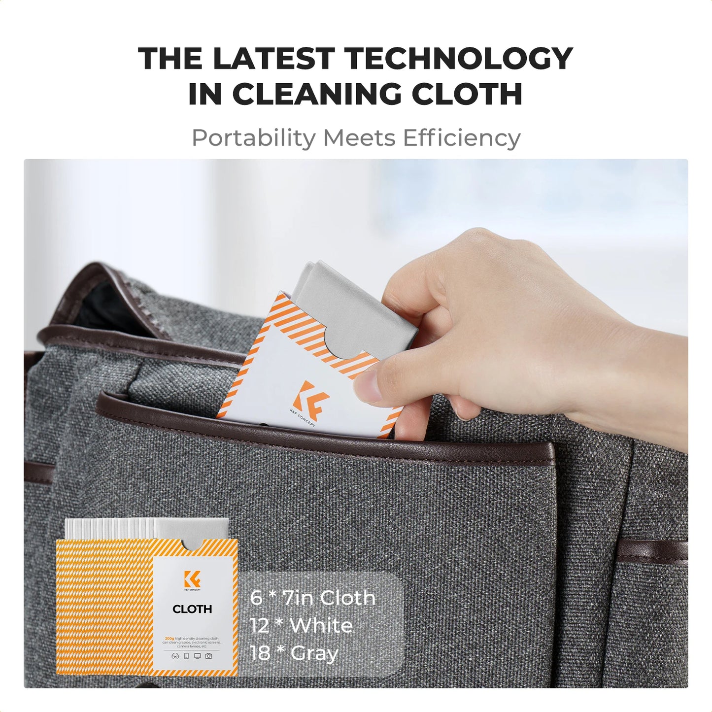 K&F CONCEPT 6*7inch Premium Microfiber Cleaning Cloths Lens Cleaning Cloth for Camera Lenses, Eyeglasses, Phone Screens, Cameras