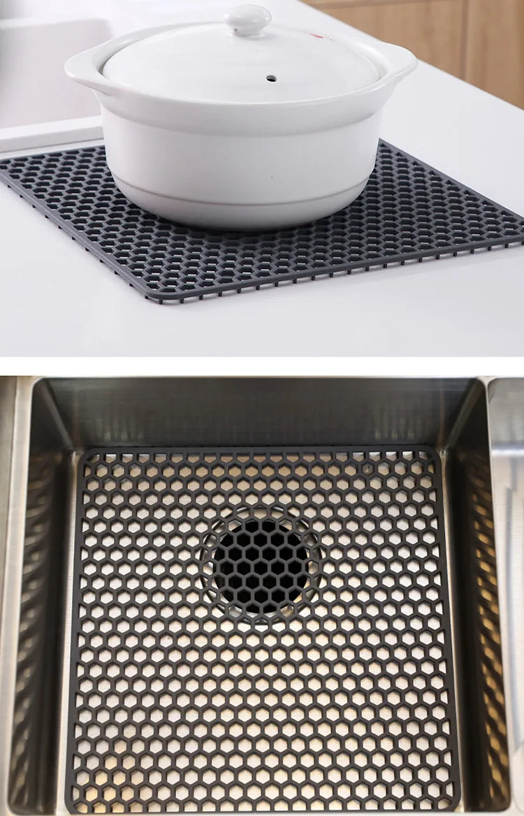 Silicone Sink Protector, Heat Resistant Non-slip Dishwasher Suitable, Large Mat for Bottom of Farmhouse Kitchen Stainless Steel Sink