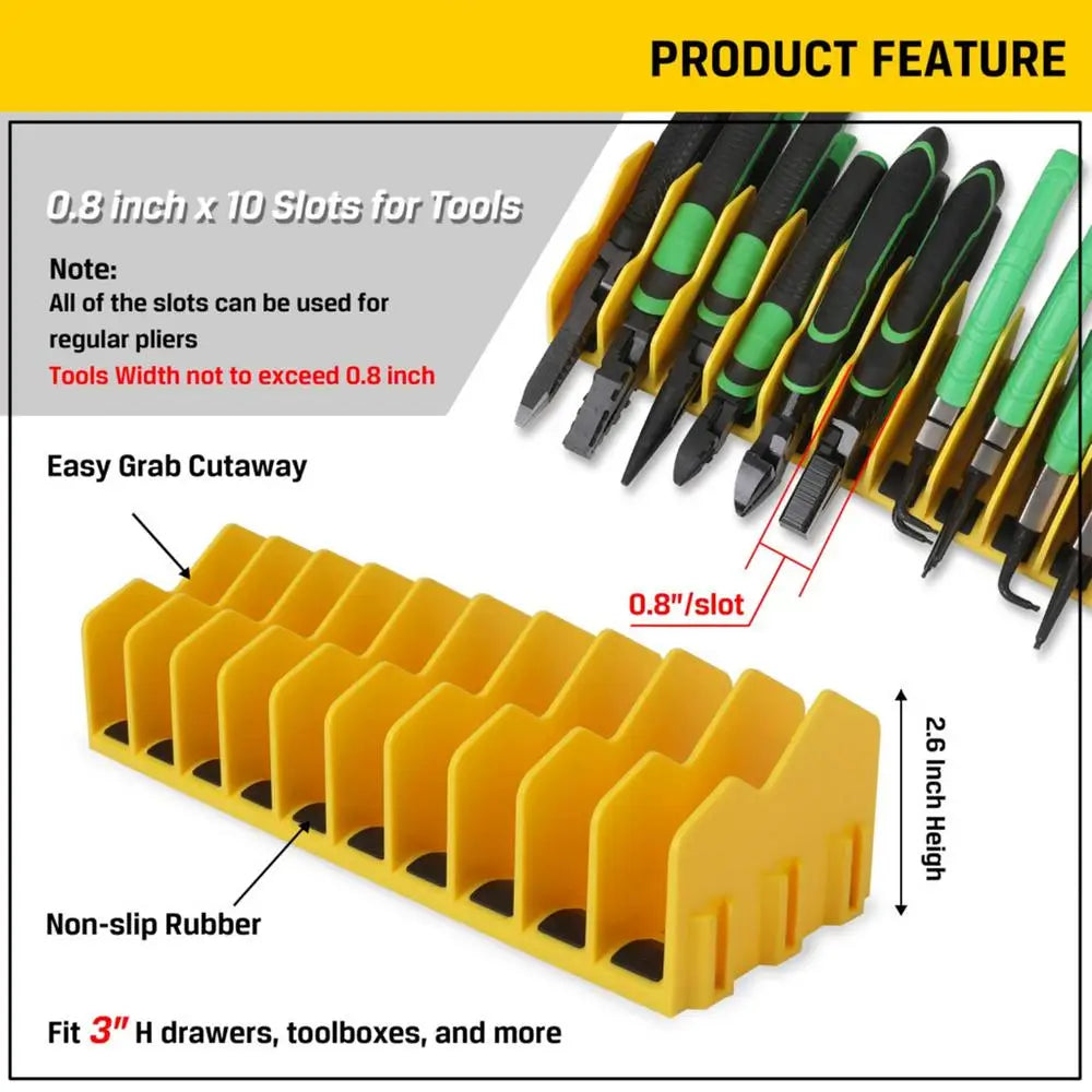 10PCS Modular Wrench Organizer Wrench Holder - Wrench Tool Organizers for Tool Drawer Storage, Wrench Storage Set with Metric & SAE Label, Wrench Rack Tool Gift for Professional Mechanics Men