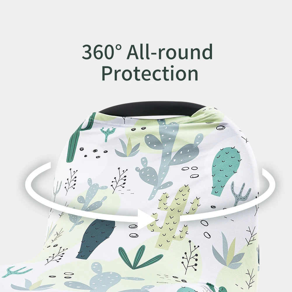 HappyFlute Rainbow Print Soft&Elastic Milkfiber Mum's Multi-scenario Use Nursing Breastfeeding Privacy Cover& CarSeat Cover