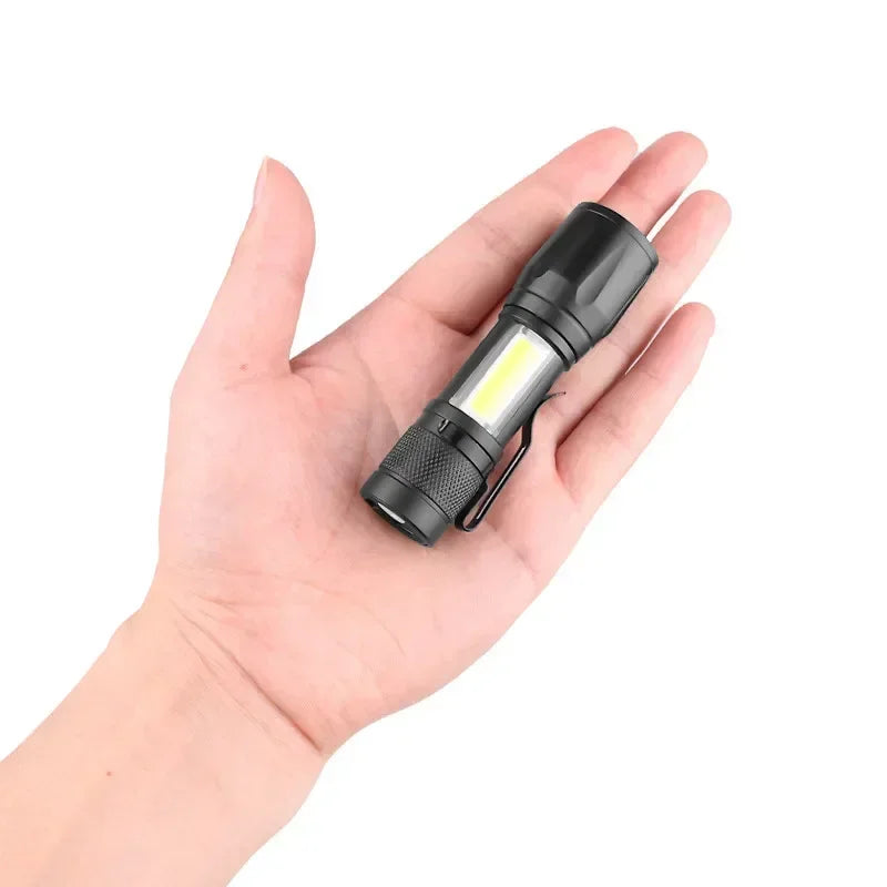 3 PCS Mini LED COB Flashlight Portable Rechargeable Torch with Pen Clip Zoomable Waterproof Light Tactical Lamp Camping Lantern